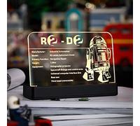 Kyglaring Plaque d'identification en Acrylique Transparent avec Socle électrique conçu pour Lego - 75308 Jeu de Construction de droïde R2-D2 de Star Wars (Plaque d'identification Lumineuse)