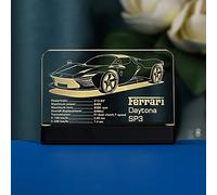 Kyglaring Plaque didentification en Acrylique Transparent avec Socle électrique pour Lego - 42143 Technic Ferrari Daytona SP3 Race Car Sign Display (Plaque d'identification Lumineuse)