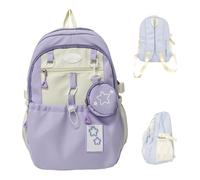 KYGVHOHI Cartable Grande Capacité CollèGe, Coloris Dopamine, BandoulièRe Large et éPaisse, RéGlable pour un Confort Garanti, Sac à Dos à Cordon Cream Star
