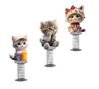 KYGVHOHI DéCoration Chat Voiture, Mignon Acrylique 2D Jouet avec Design Rebondissant pour Tableau De Bord De Voiture, PoignéE De VéLo, éTagèRe Ou Table De Chevet