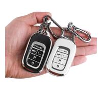 Kyhodsgn Lot de 2 coques de clé pour Honda Accord Civic Pilot 2022, 2023, 2024 - Coque de clé en TPU souple pour Honda CR-V HR-V Sport SI EX EX-L Touring Odyssey 5 boutons, noir/blanc