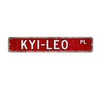 Kyi-Leo Plaque de rue en métal avec animal de la forêt 7,6 x 45,7 cm - Décoration murale fantaisie en métal antirouille pour homme, grotte, garage, bar lointain, pub
