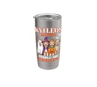 Kyi Leos, parce que les gens sont effrayants et effrayants, l'amour des chiens pour Halloween Gobelet isotherme en acier inoxydable double paroi