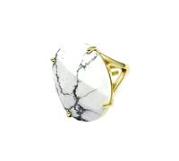 KYINYUECH 1 bague en pierre naturelle réglable en forme d'œuf à multiples facettes, Pierre