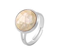 KYINYUECH 1 bague ronde en coquillage naturel rose blanc coloré coquille d'ormeau réglable pour femme, Pierre