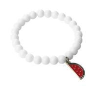 KYINYUECH 1 bracelet en perles d'agates vertes naturelles malachite de 8 mm pour homme et femme avec pendentif pastèque élastique en corde, Pierre