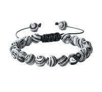 KYINYUECH 1 bracelet en perles de malachite naturelle de 8 mm pour homme et femme fait à la main tressé réglable bracelets cadeaux, Pierre