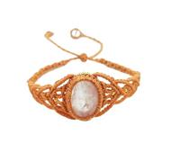 KYINYUECH 1 bracelet en pierre naturelle en forme d'œuf tissé à la main avec style ethnique réglable pour homme et femme, Pierre
