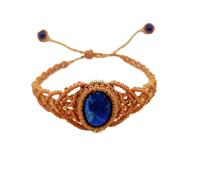 KYINYUECH 1 bracelet en pierre naturelle en forme d'œuf tissé à la main avec style ethnique réglable pour homme et femme, Pierre