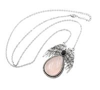 KYINYUECH 1 collier avec pendentif en forme de goutte d'eau, pierre naturelle, améthyste, quartz rose, œil de tigre, fluorite, Pierre