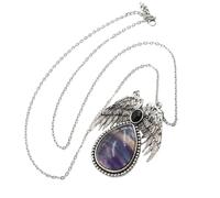 KYINYUECH 1 collier avec pendentif en forme de goutte d'eau, pierre naturelle, améthyste, quartz rose, œil de tigre, fluorite, Pierre
