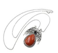 KYINYUECH 1 collier avec pendentif en forme de goutte d'eau, pierre naturelle, améthyste, quartz rose, œil de tigre, fluorite, Pierre