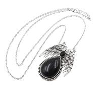 KYINYUECH 1 collier avec pendentif en forme de goutte d'eau, pierre naturelle, améthyste, quartz rose, œil de tigre, fluorite, Pierre