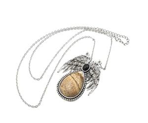 KYINYUECH 1 collier avec pendentif en forme de goutte d'eau, pierre naturelle, améthyste, quartz rose, œil de tigre, fluorite, Pierre