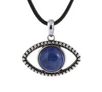 KYINYUECH 1 collier avec pendentif en forme d'oeil en pierre naturelle cabochon rond œil de tigre améthyste collier cadeau, Pierre