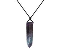 KYINYUECH 1 collier avec pendentif hexagonal en pierre naturelle quartz rose fluorite rose, Pierre