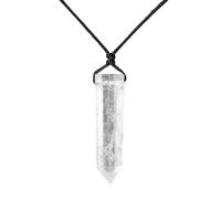 KYINYUECH 1 collier avec pendentif hexagonal en pierre naturelle quartz rose fluorite rose, Pierre