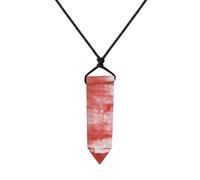 KYINYUECH 1 collier avec pendentif hexagonal en pierre naturelle quartz rose fluorite rose, Pierre