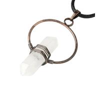 KYINYUECH 1 collier avec pendentif pointu en pierre naturelle, colonne hexagonale, cercle, enroulement de fil pour femme, Pierre