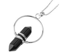 KYINYUECH 1 collier avec pendentif pointu en pierre naturelle, colonne hexagonale, cercle, enroulement de fil pour femme, Pierre