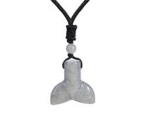 KYINYUECH 1 collier en pierre naturelle avec pendentif en forme de queue de poisson en améthyste et œil de tigre pour homme et femme, Pierre