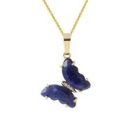 KYINYUECH 1 collier papillon en pierre naturelle améthyste quartz transparent œil de tigre pendentif papillon collier, Pierre