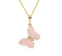 KYINYUECH 1 collier papillon en pierre naturelle améthyste quartz transparent œil de tigre pendentif papillon collier, Pierre