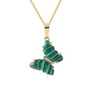 KYINYUECH 1 collier papillon en pierre naturelle améthyste quartz transparent œil de tigre pendentif papillon collier, Pierre