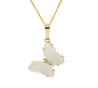 KYINYUECH 1 collier papillon en pierre naturelle améthyste quartz transparent œil de tigre pendentif papillon collier, Pierre