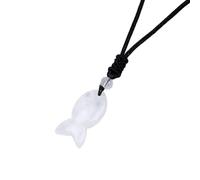 KYINYUECH 1 collier pendentif poisson pierre naturelle améthyste quartz rose pendentif œil de tigre collier corde réglable, Pierre