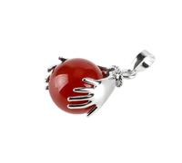 KYINYUECH 1 pendentif en pierre naturelle œil de tigre lapis lazuli argenon rond perles pour collier deux mains boule femme, Pierre