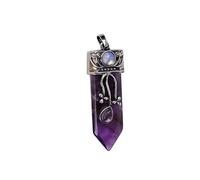 KYINYUECH 1 pendule en pierre naturelle en forme d'épée labradorite quartz rose lapis lazuli obsidienne noire pendentif œil de tigre, Pierre