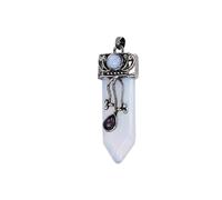 KYINYUECH 1 pendule en pierre naturelle en forme d'épée labradorite quartz rose lapis lazuli obsidienne noire pendentif œil de tigre, Pierre