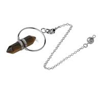KYINYUECH 1 pendule en pierre naturelle hexagonale pointue, cercle, fil enroulé, pendentif pendule, Pierre