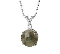 KYINYUECH 1pc Collier Pierre Naturelle Pendentif Pierre Ronde Aventurine Verte Quartz Rose Oeil de Tigre Labradorite Pendentif, Pierre