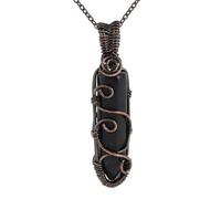KYINYUECH Collier avec pendentif hexagonal en pierre naturelle faite à la main en acier inoxydable œil de tigre, Pierre