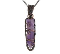 KYINYUECH Collier avec pendentif hexagonal en pierre naturelle faite à la main en acier inoxydable œil de tigre, Pierre