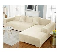 KYJSW 1 housse de canapé très extensible, en velours de couleur pure, housse de canapé en élasthanne élastique, facile à installer (beige, 4 places)