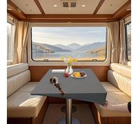 KYJSW 100% Imperméable Caravane Nappe Rectangulaire, 2 Pièces Élastique Nappes en Cuir PU avec 4 Sangles, pour Extérieur Camping Car Jardin (Grey,80x80 cm/31x31 in)