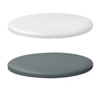 KYJSW 2 Nappe Ronde Imperméable, Ajustée Antidérapante Nappe à Bords élastiques, Convient Aux Tables Rondes d'un Diamètre De 60 Cm à 130 Cm (Gris+Blanc,120cm/47in)