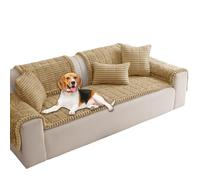 KYJSW Housse De Canapé en Peluche -1/2/3/4 Places, Housses De Coussin Lavable Universelle Antidérapante Couvre Canapé Protege en Forme De L (Camel Color,70x150 cm/28x59 in)