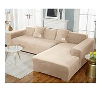 KYJSW Housse de canapé très Extensible, en Velours de Couleur Pure, élastique et Lavable, Facile à Installer (Couleur Sable, 1 Place)