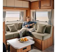 KYJSW Housse De Coussin en Velours pour RV Caravane, Housse Assise Canapé De Camping Car, Housses De Dossier Extensible et Antidérapant (Chameau,L 100-130 cm,P 30-50 cm)