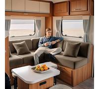 KYJSW Housse De Coussin en Velours pour RV Caravane, Housse Assise Canapé De Camping Car, Housses De Dossier Extensible et Antidérapant (Taupe,L 65-90 cm,P 65-90 cm)