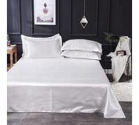 KYKHT Drap de Lit Satin de Soie Drap Plat Drap Plat en Soie Doux Confort Premium Hôtel 1 Pièce Literie Drap Plat Drap Plat Drap Housse de Matelas (Drap de Lit Uniquement) - 230x250cm
