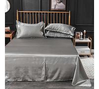 KYKHT Drap plat en satin de soie douce, confort haut de gamme hôtel, 1 pièce, drap plat pour matelas (draps de lit uniquement), 180 x 230 cm