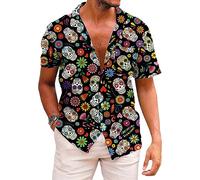 KYKU Chemise hawaïenne boutonnée pour Homme - Imprimé hawaïen - pour l'été, coloré, XX-Large