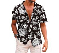 KYKU Chemise hawaïenne pour homme, style funky et tropical avec motifs de plage et palmier, pour les vacances, Taille M
