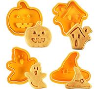 Kylewo 4 Pcs Halloween Cookie Cutters Biscuits À Gâteaux Bakeware Fondant Biscuit Cookie Cutters Set avec Poussoir