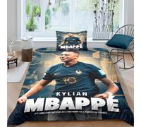 Kylian Mbapp¿¿ Captain Parure De Lit Single£¿Xcm£© Pi¿¿Ces,Parure De France Football Star Lit ¿¿ France Football Star,Motif Esth¿¿Tique, % Microfibre Douce